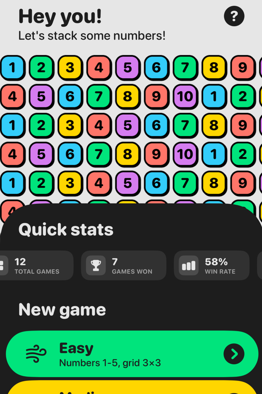 Mathstack: Number Solitaire